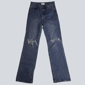 Pistola Distressed Blue Denim Jeans High rise Sz 26 Ripped knee Straight Leg